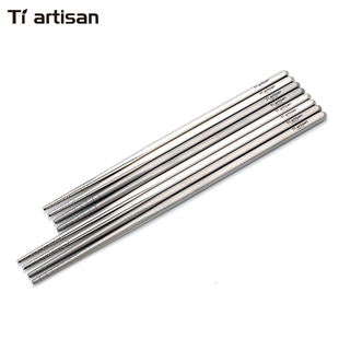 钛工匠户外纯钛筷子空心短方筷防滑野营便携儿童筷钛餐具Ta8205