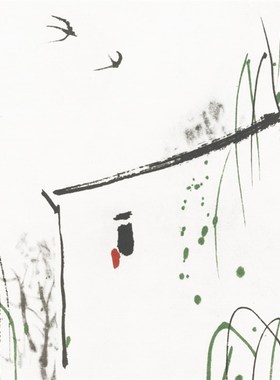 吴冠中版画春珂罗版原作版画装饰画江南水乡小镇风光风情国画字画