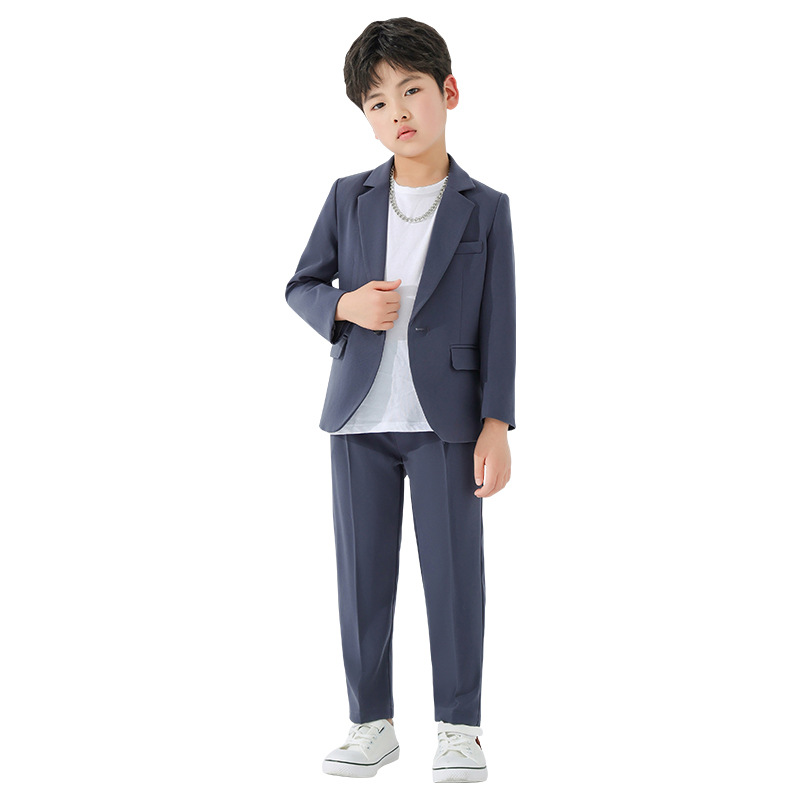 儿童西装套装男童夏季花童礼服休闲帅气男孩生日结婚西服主持演出