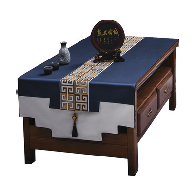 中式新中式桌旗中国风古典桌布茶几茶桌旗餐桌桌旗布满铺定制