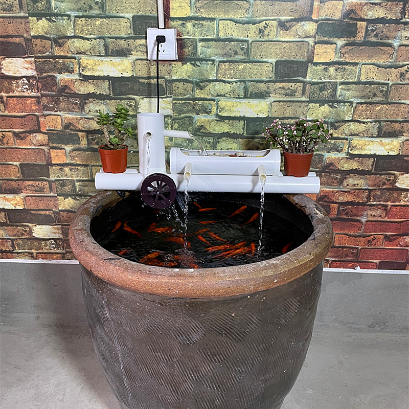鱼缸过滤器小型三合一净水循环系统瀑布家用圆形瓷缸养鱼池过滤盒