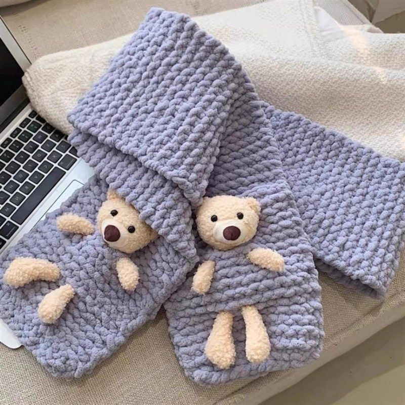 口袋熊diy围巾手工编织毛线手织礼物送女生男朋友冬季新款围脖,服饰配件/皮带/帽子/围巾,毛线,淘宝优惠券,粉丝福利购,淘宝优惠卷