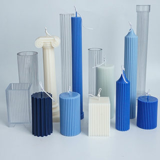 极速Long pole Stripe Candle Molds Plastic Pillar Candle Maki