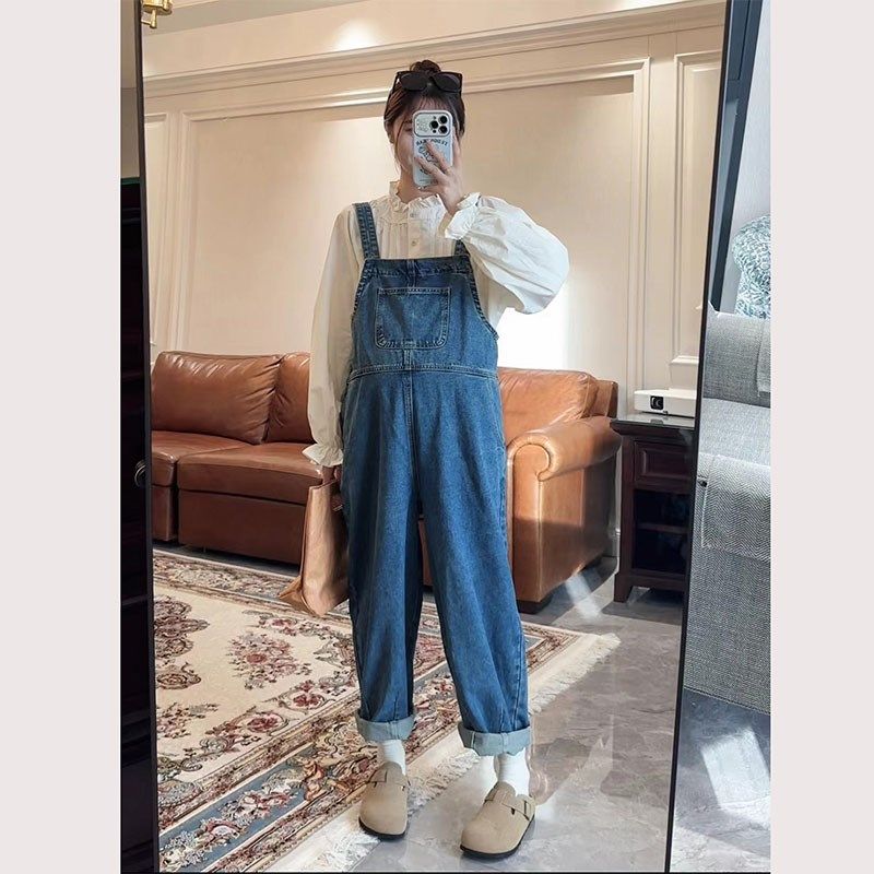 孕妇牛仔背带裤春秋款外穿2024新款孕妇装秋装大码宽松阔腿裤长裤,孕妇装/孕产妇用品/营养,孕妇休闲裤,淘宝优惠券,粉丝福利购,淘宝优惠卷