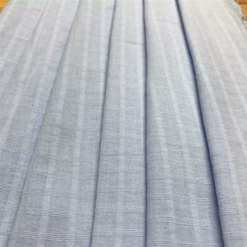 M206大格提花砂洗绉布 衬衫休闲服棉服面料 厂家现货直销