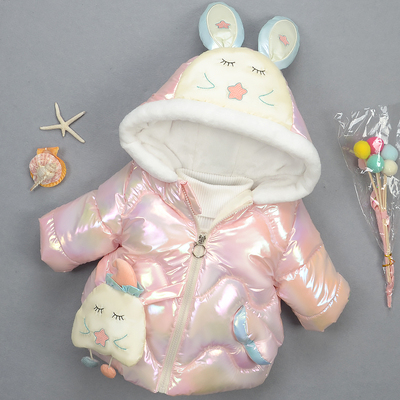 婴幼儿童加绒加厚羽绒棉q服0一3岁半女童冬装棉衣棉袄宝宝洋派外