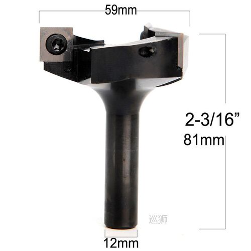 1pc 3 flutes 8mm 12mm 1/2 Shank Planing Bits Face End Millin