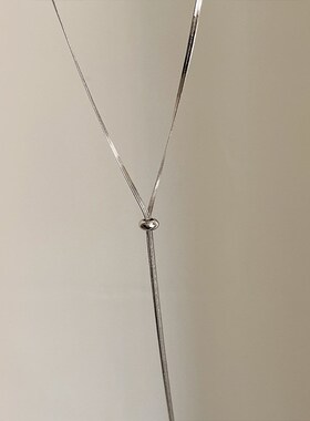 现货极简冷淡风超长抽拉项链女小众轻奢设计高级感蛇骨链简约百搭