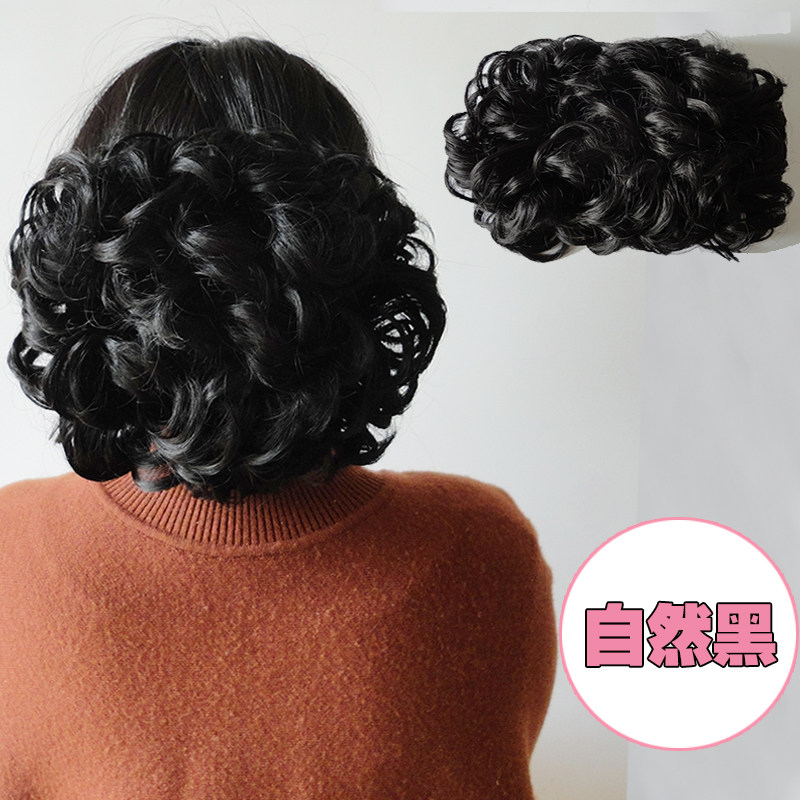 小众高货旗袍假发蓬松发髻拉花复古盘头扣式丸子花苞头新娘盘发仿
