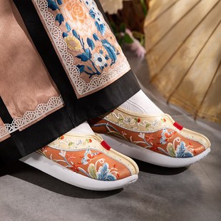 春时2024春季新款汉服旗装鞋女古风厚底登云履明制绣花.格格汉服