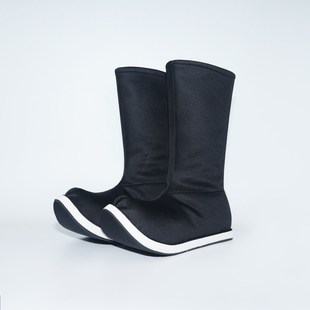 汉服鞋子官靴高筒宋代帆布翘头明制平底中式古装鞋内增高儿童靴子