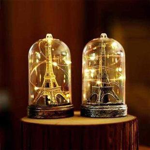 创意生日节日礼物沙漏巴黎铁发光塔灯摆件水晶球学生礼品家居装 饰