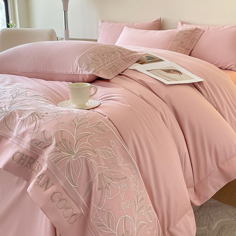 轻奢高级感A类水洗棉四件套2024新款被套床单笠四季通用床上用品,床上用品,床品套件/四件套/多件套,淘宝优惠券,粉丝福利购,淘宝优惠卷