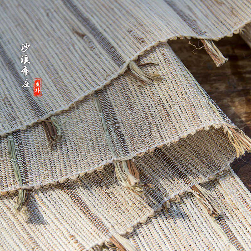 手工夏布苎麻布桌旗茶旗麻布隔热垫现代中式田园风格干泡茶席茶垫