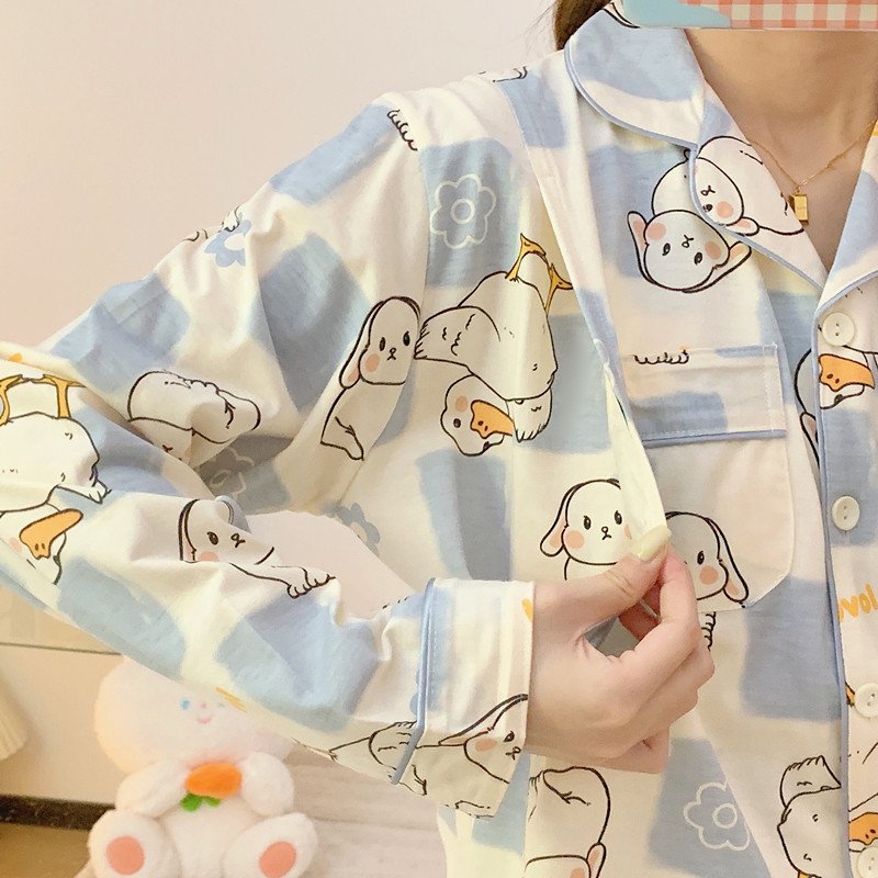 卡通印花纯棉月子服夏薄产后坐月子6月7透气o吸汗哺乳孕妇产妇睡