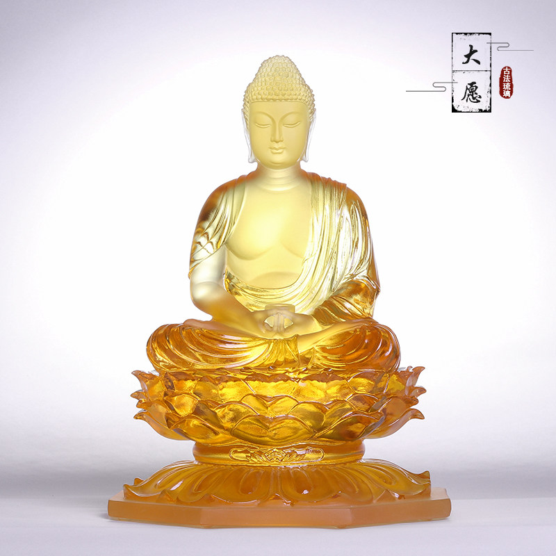 琉璃药师佛佛像摆件寺院家居佛堂供奉中式家用药师如来十二大愿
