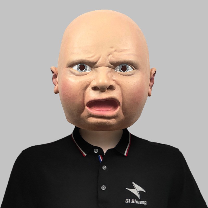 波比奥罗刚搞笑黑人面具化妆舞会恶搞乳胶头M套万圣节派对表演道