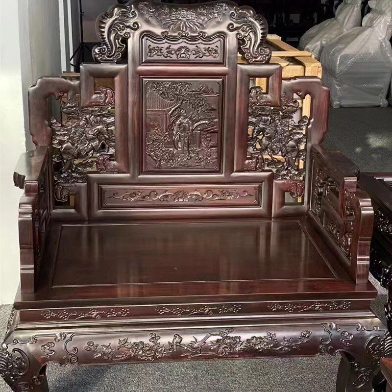 红木家具老挝大红酸枝沙发交趾黄檀实木沙发古典客厅家用中式椅子,住宅家具,红木沙发,淘宝优惠券,粉丝福利购,淘宝优惠卷