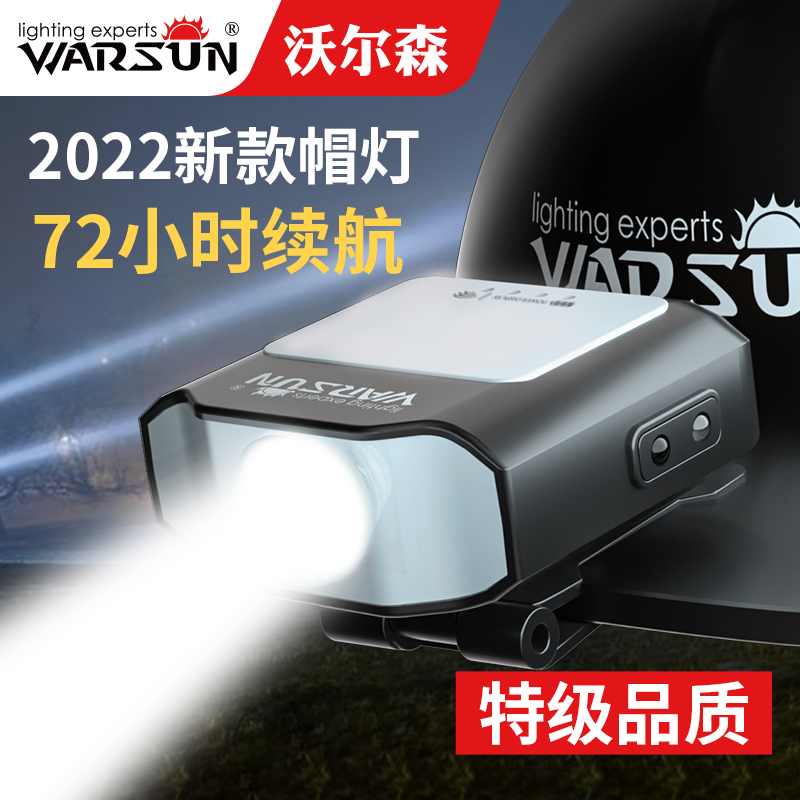 感应夹帽头灯钓鱼专用帽夹灯夜钓强光充电超亮帽檐头戴式超长续航