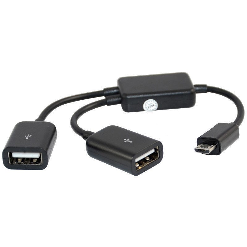 Micro USB Host Cable,Micro USB Male to 2X Type A Dual USB F