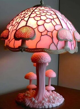 跨境魔幻幻彩蘑菇灯装饰品摆件家居USBI连接灯泡设计蘑菇幽暗装饰