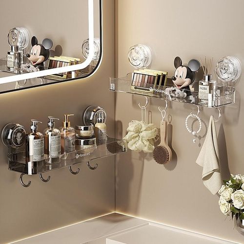 德国吸盘置物架浴室壁挂厕所洗手台洗漱用品挂墙架免打孔收纳