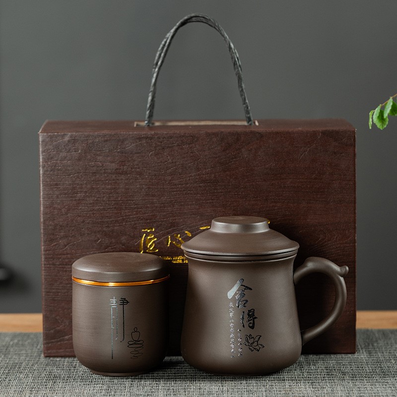 紫砂壶茶杯个人专用高档泡茶x神器懒人杯茶水分离小茶杯单只可定