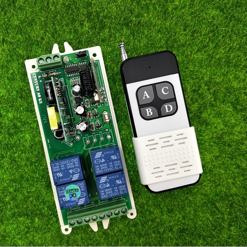 工厂销AC85V-220V宽电压四路无线遥控开关 O灯具开关+新大功率四