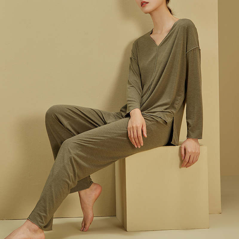 家居服女可出门休闲外穿春秋季薄款套头长裤长袖睡衣洋气两件套装,女士内衣/男士内衣/家居服,睡衣/家居服套装,淘宝优惠券,粉丝福利购,淘宝优惠卷