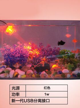 水族箱LED灯鱼缸造景潜水灯射灯观赏热带鱼照明灯迷你鱼缸灯省电