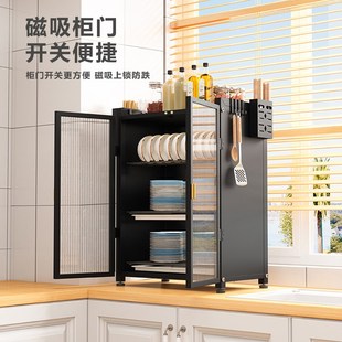 带盖碗架厨房碗碟置物架家用碗柜台面筷盘防尘收纳盒多功能沥水架