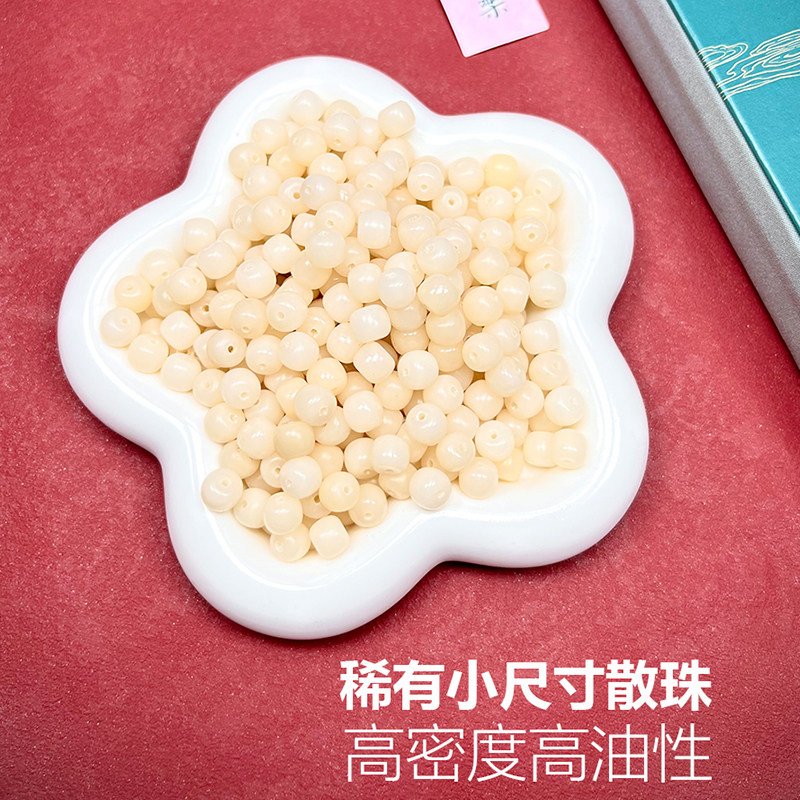现货原生态白玉菩提根桶珠散珠成品天E然白色彩色手串男女菩提子d
