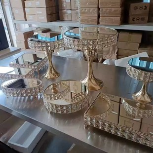 欧式铁艺水晶款甜品台展示架婚礼宴席典礼庆贺甜品架茶歇摆台架子