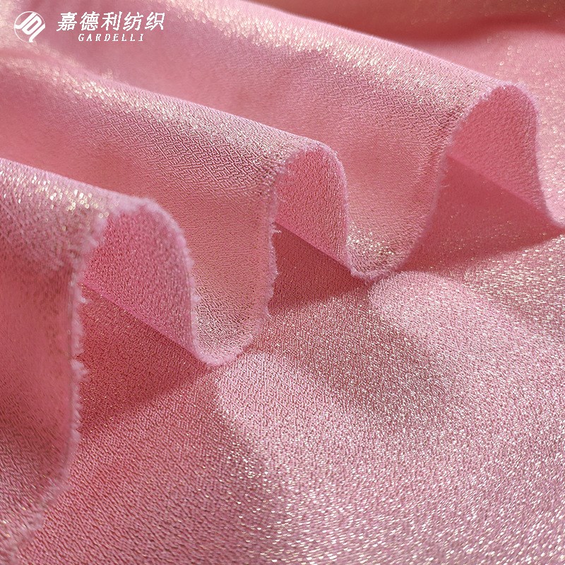 金银通 雪花金丝缎 银丝色织挺括婚纱缎闪光缎连衣V裙时装礼服面