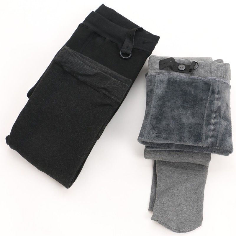 孕妇打底袜秋冬外穿踩脚加绒加厚托腹纯黑色棉裤保暖连裤袜怀孕期