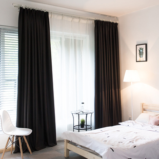 超厚全遮光黑色个性窗帘成品暗房实验室工程家用遮光环保窗帘定制