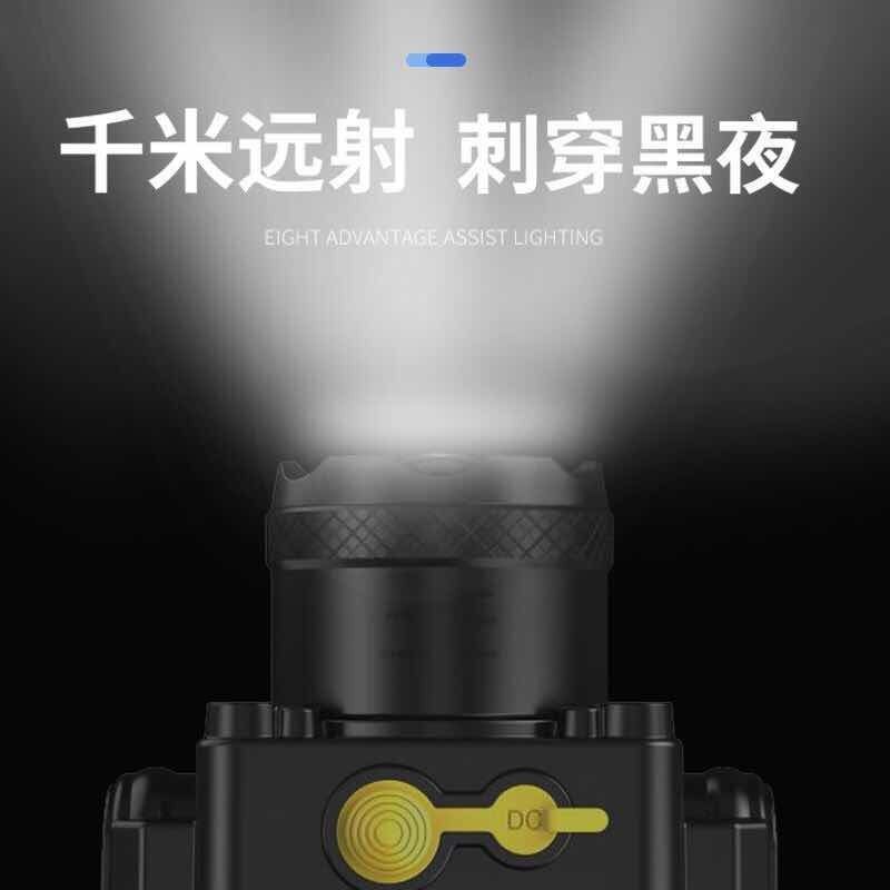 网红新疆西藏包邮LED头灯强光可充电变焦远射头戴式手电筒超亮夜