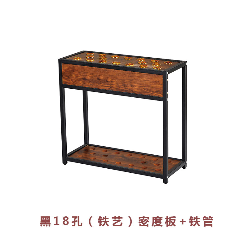 速发复古台球杆架8孔立式桌球耐磨密度板材架杆器12孔球房用落地