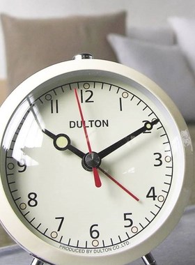稻谷藏库DULTON 静音复古金属小闹钟 石英机芯钟表小摆钟