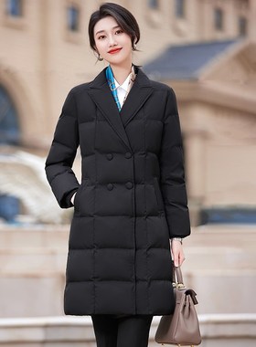 羽绒服棉服女冬季2024年新款中长款棉衣高级感售楼部职业装工作服