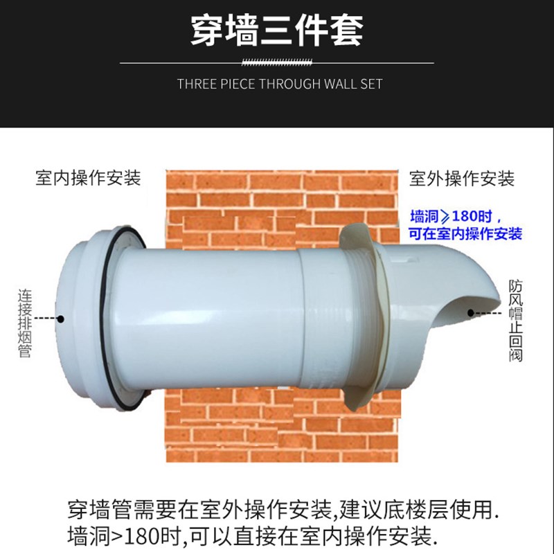 抽油烟机穿墙管防风罩排气管管道160 180排烟管外墙罩出风口