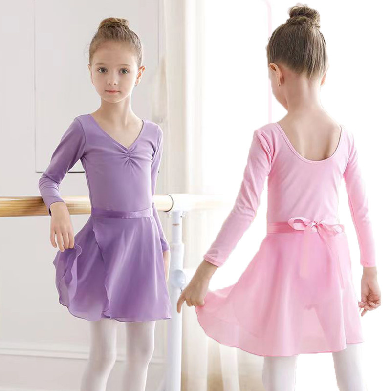 工厂销儿b童舞蹈服女长袖裙子专用形体练功服套装女童夏季中国舞
