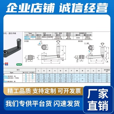 方孔圆孔手柄 MBCH/MBCR8/10/12/14/16/17
