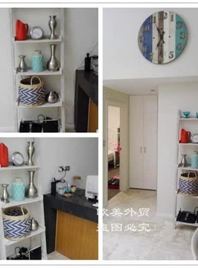 新古典美式家居民宿装饰品摆件烛台干花瓶首饰盒相框五件组合套装