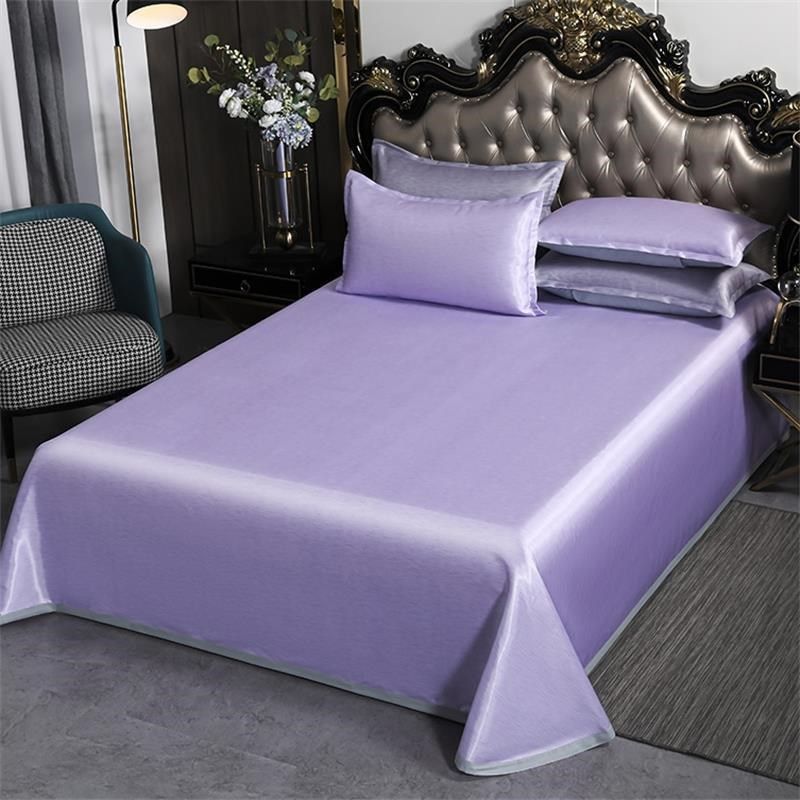 冰丝凉席三件套夏季软席纯色床单款空调席可水洗夏天礼品席子紫色,床上用品,冰丝席,淘宝优惠券,粉丝福利购,淘宝优惠卷