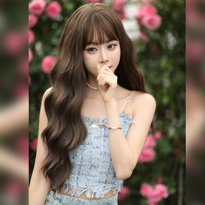 假发女全头套齐刘海大波浪长款卷发日常整顶法式羊毛卷棕色假发套