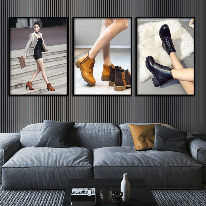 鞋店专卖店装饰画潮流服饰店背景墙画休闲运动鞋女鞋海报洗鞋挂画