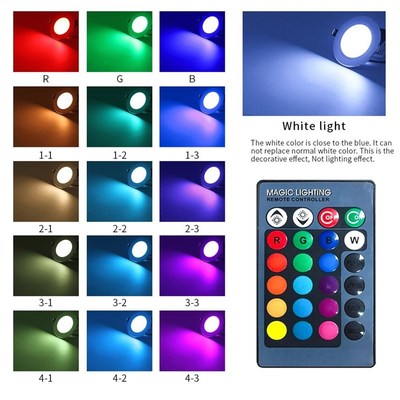 LED Round RGB Downlight Recessed Lamp 5W 10W Remote Control