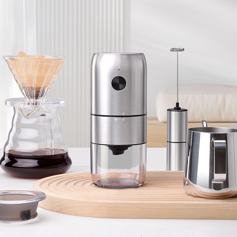 电动咖啡磨豆机 手摇咖啡豆研磨机手冲手磨咖啡机滤杯手冲壶套装