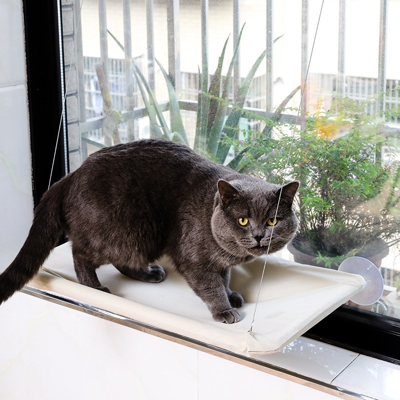 现货大吸盘悬挂式猫吊床可拆洗窗户墙壁挂式猫窝猫垫宠物吊床猫咪